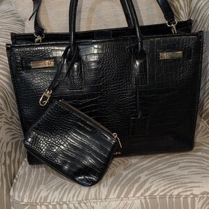 Anne Klein Large Vegan Leather Computer Tote Bag